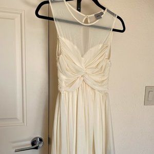ASOS Sheer Cream Knee Length Flowy Dress (Sz 4)